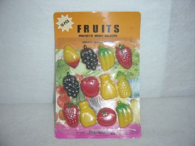 Fruit-Shaped Magnetic Memo Holders - 16-Piece Set
