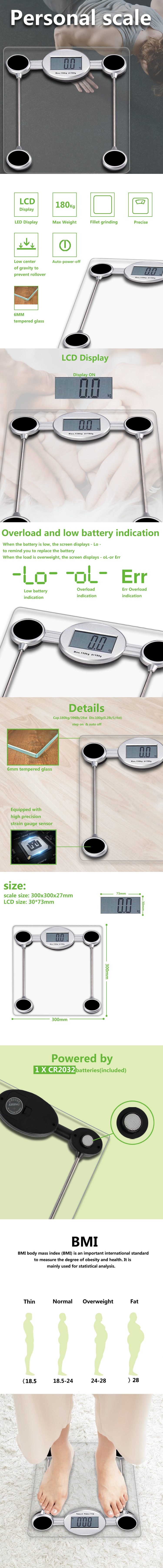 Detailed view of the digital scale showing LCD display and tempered glass construction