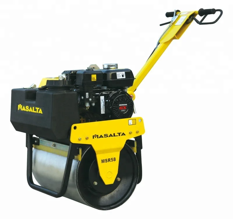 Side view of the 185kg single drum vibratory roller