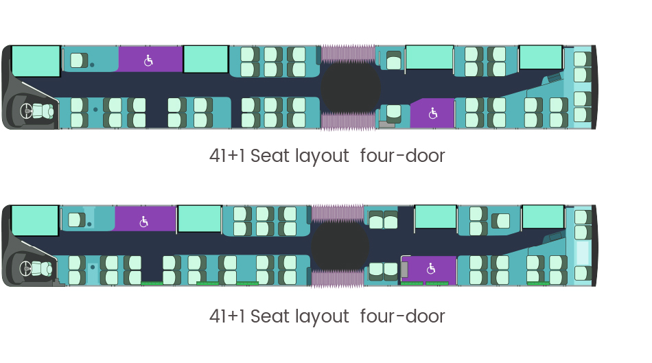 18-meter BRT bus interior seating layout diagram