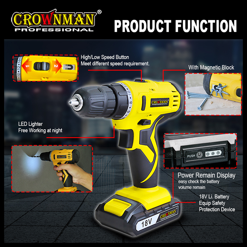 18V Cordless Lithium-Ion Power Drill