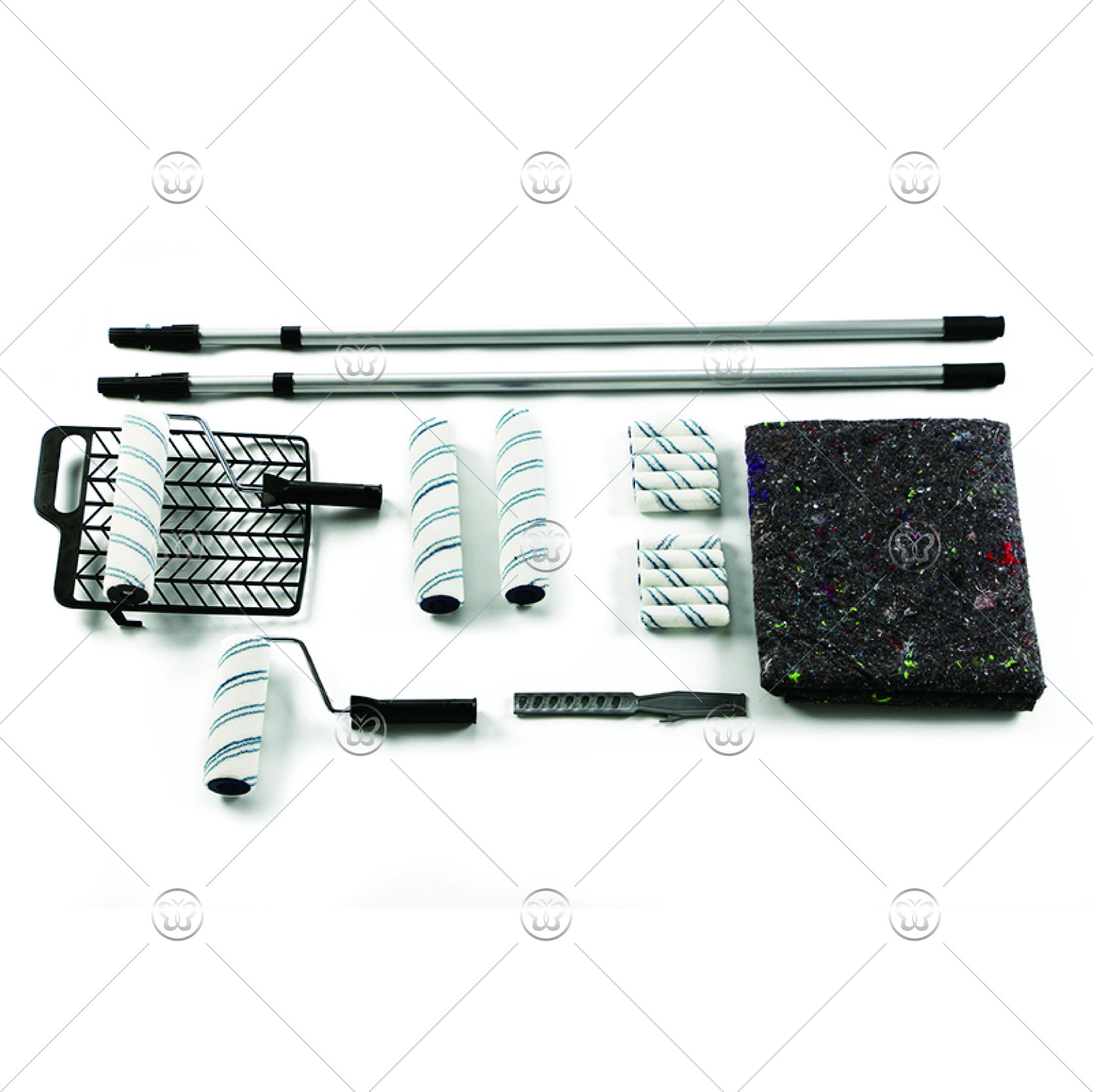19-Piece Painting Tool Set with Rollers and Accessories