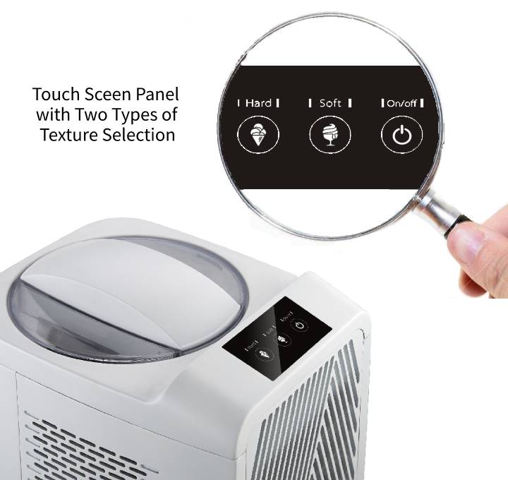 Close-up of the digital touch screen control panel