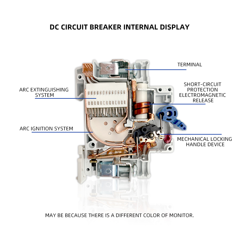 Internal components of DC MCB
