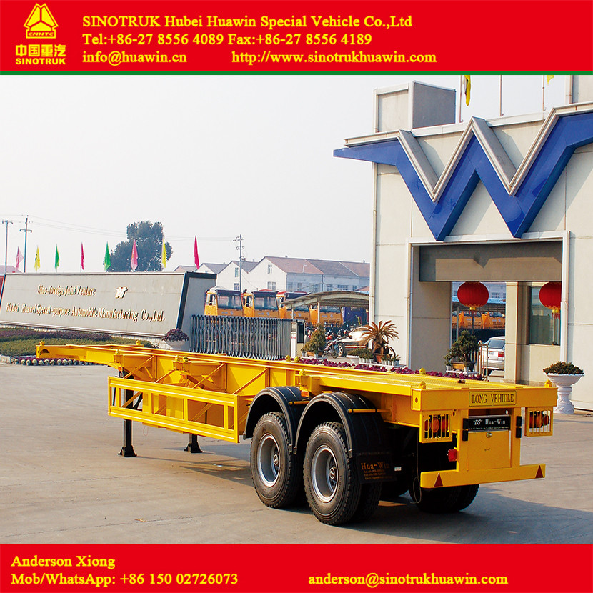 2 Axles 40FT Container Skeleton Semi Trailer - Image 2