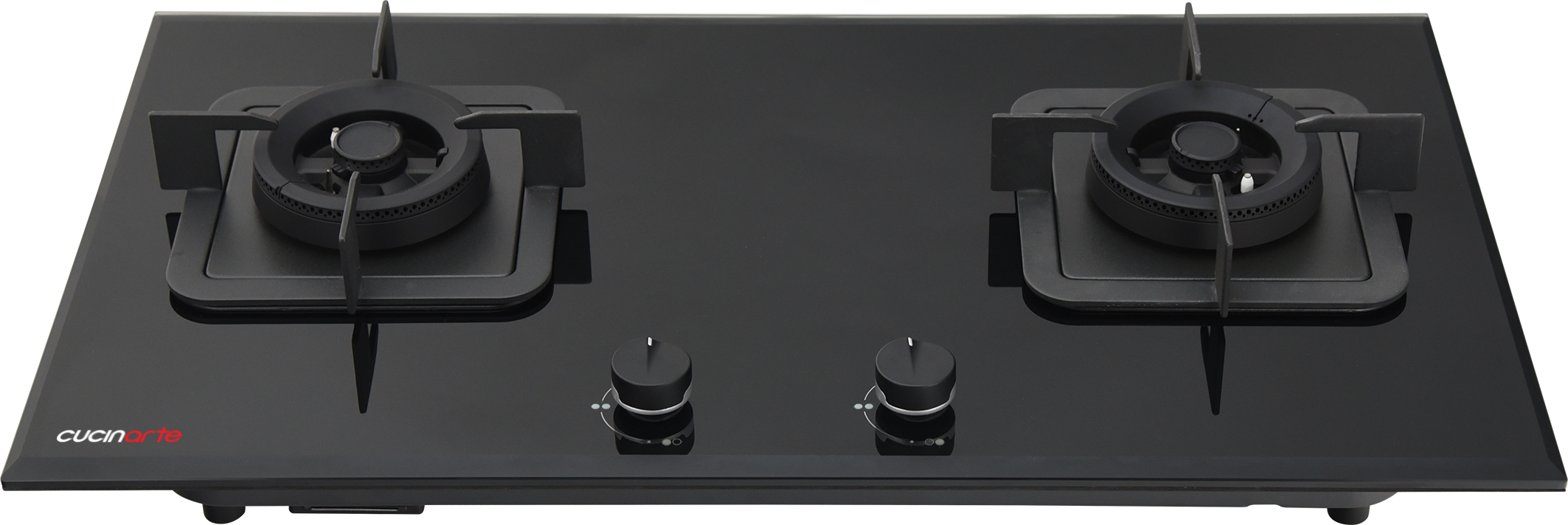 2 Brass Burners Built-in Glass Gas Hob Stove - Image 2