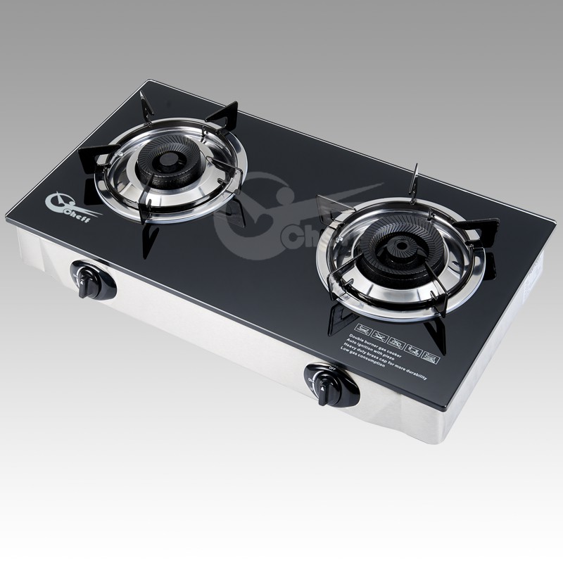 2 burner tempered glass 2D printing gas cooker stove - Image 3