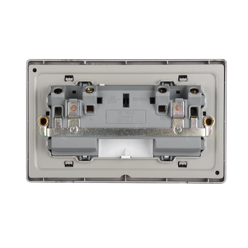 2 gang 13A BS socket with DP switch and neon - Image 2