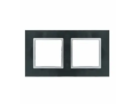 2-Gang Black Glass Switch Cover Plate