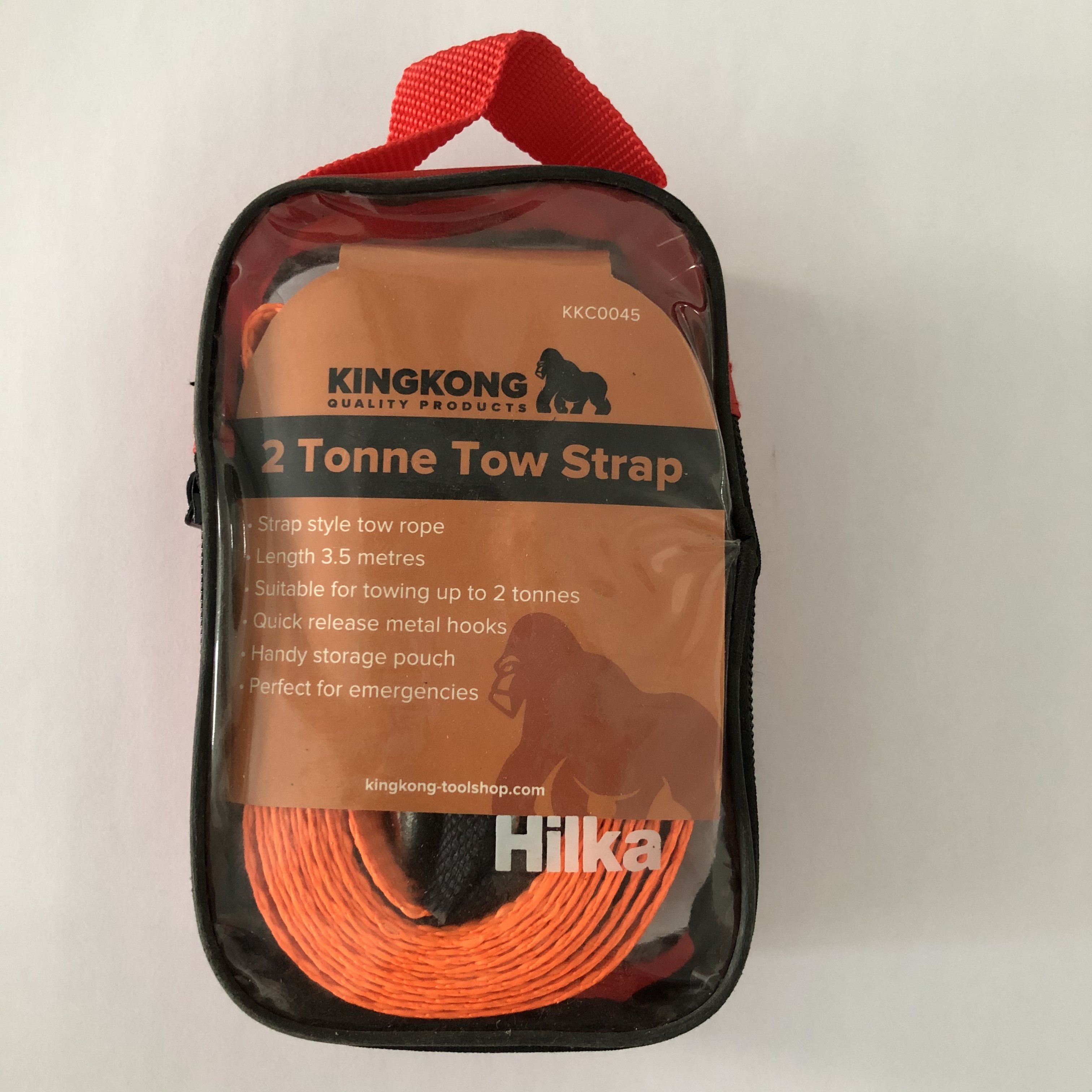 2-Tonne Vehicle Tow Strap with Hooks