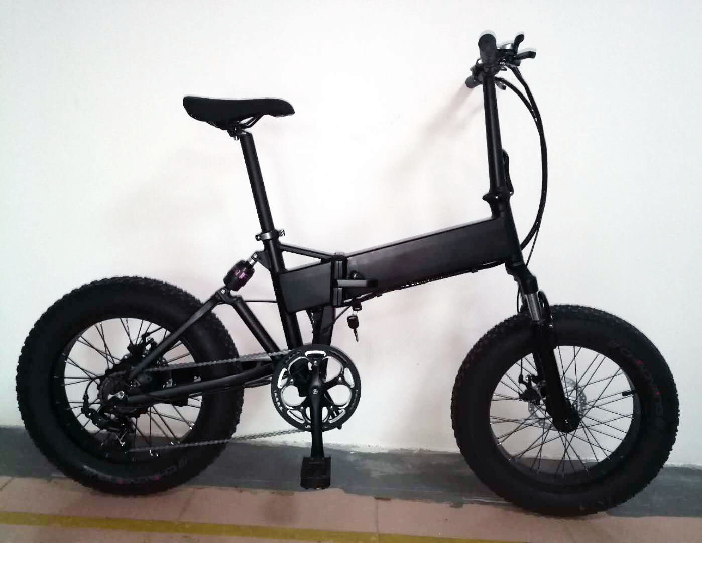 20-inch folding electric bike with fat tires and carbon fiber frame