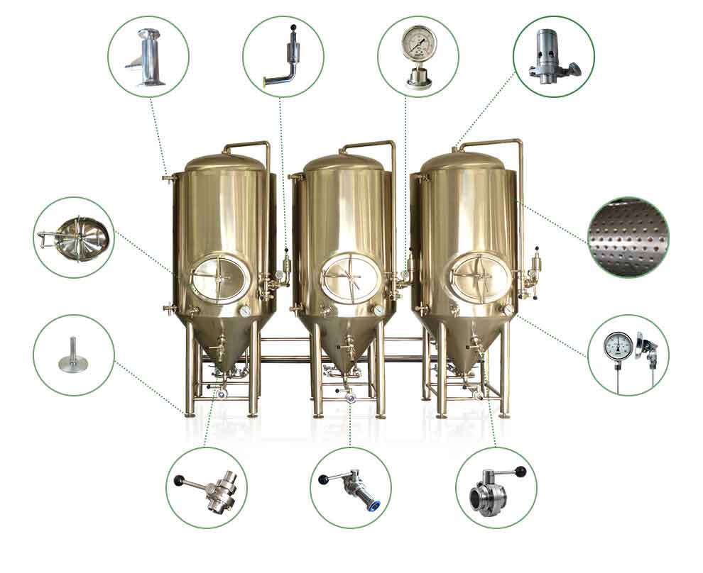 Conical fermentation tanks for craft beer