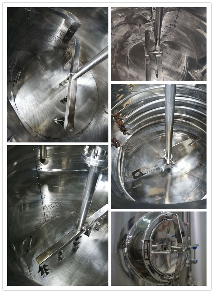 Internal tank components including heating coils