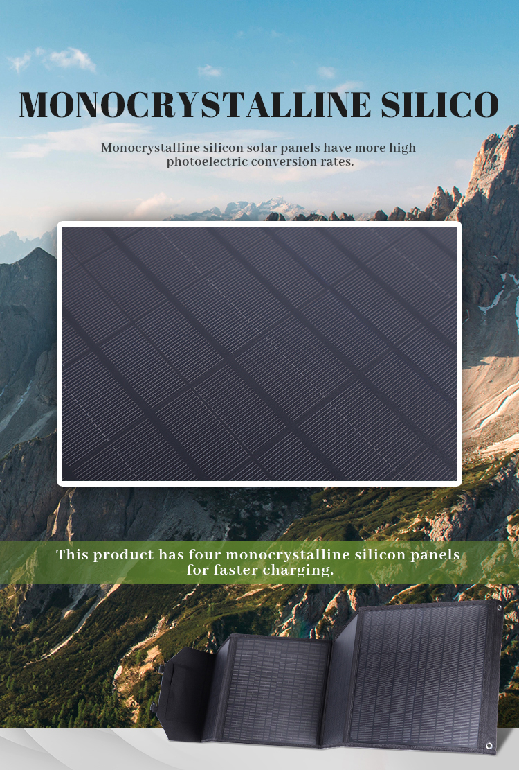 Four-panel monocrystalline silicon solar array