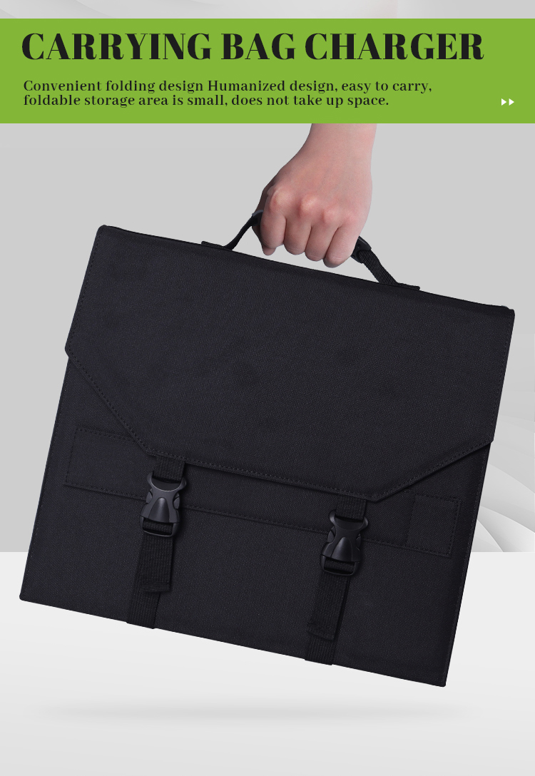 Folded solar panel carrying bag