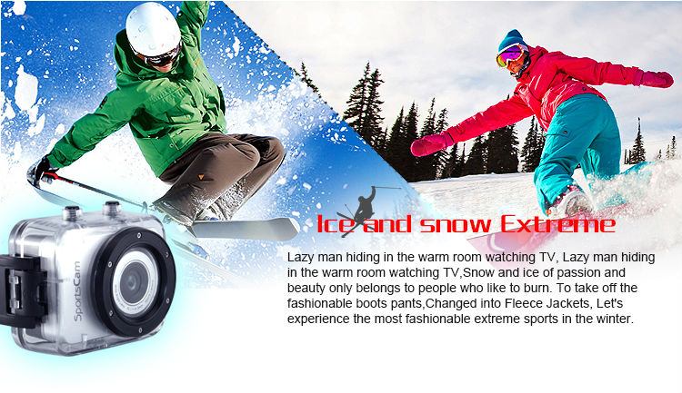 Action camera used in winter sports