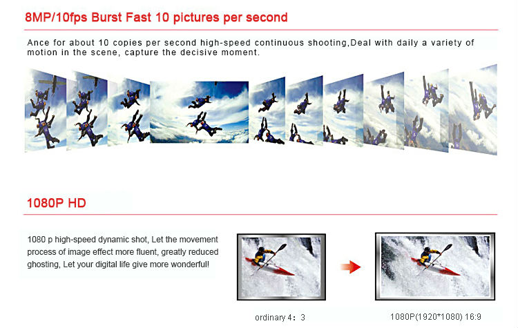 1080P HD video and burst mode demonstration