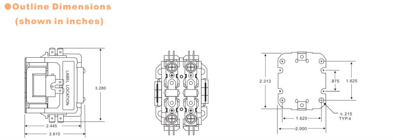 Outline dimensions and mounting hole diagram