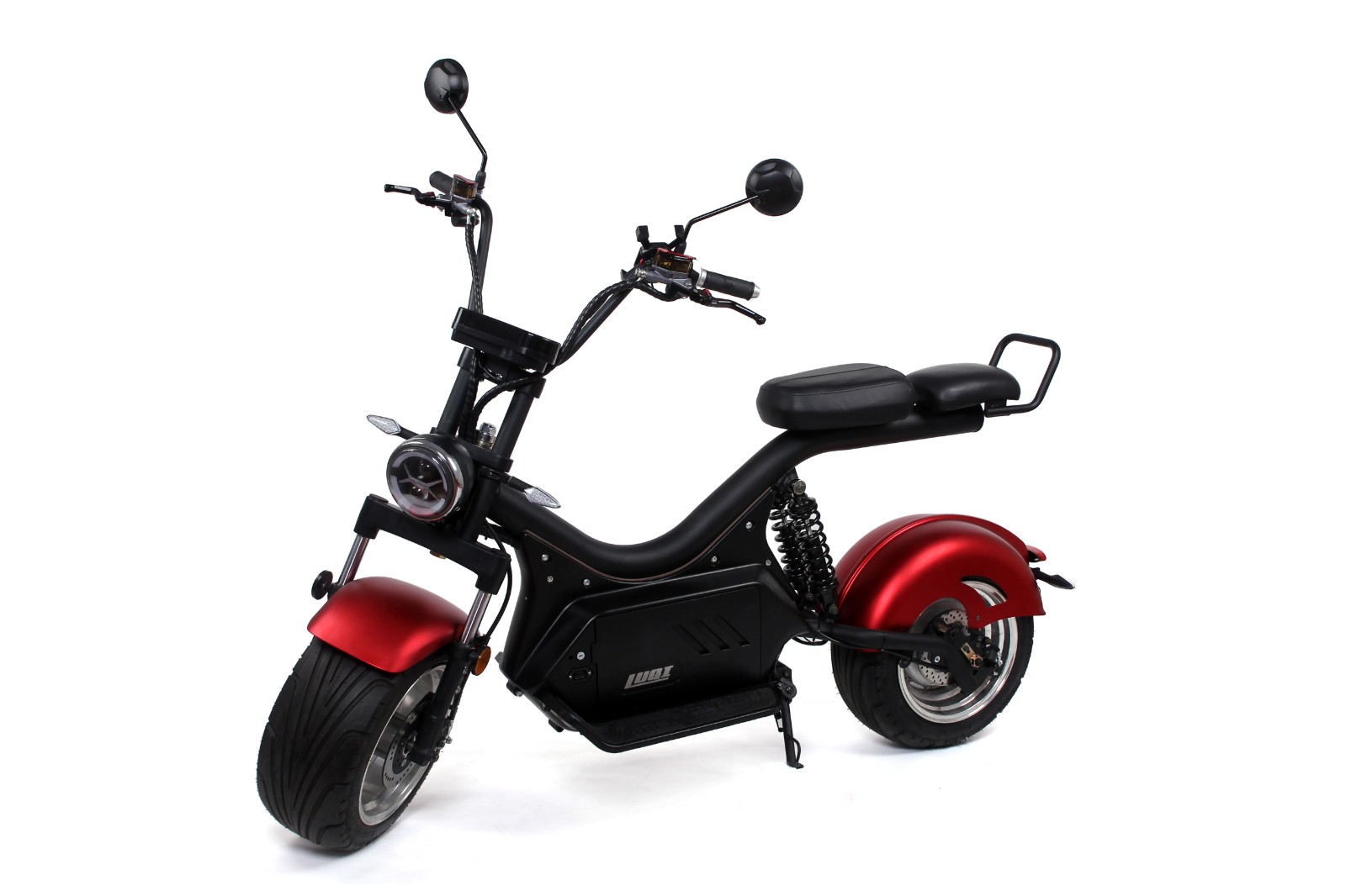2020 Hot Sale Leather Double Seats Portable Electric Kick Motorbike with 2000W Motor - Image 3