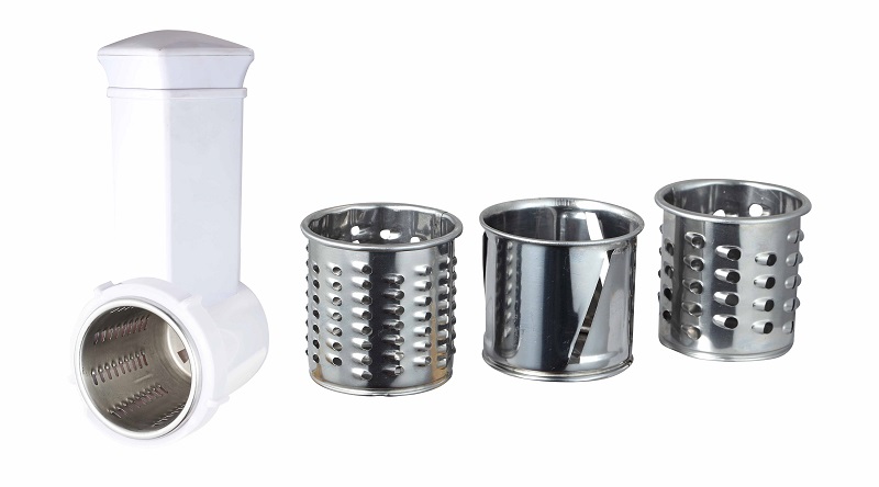 Optional vegetable slicer and grater drum attachments
