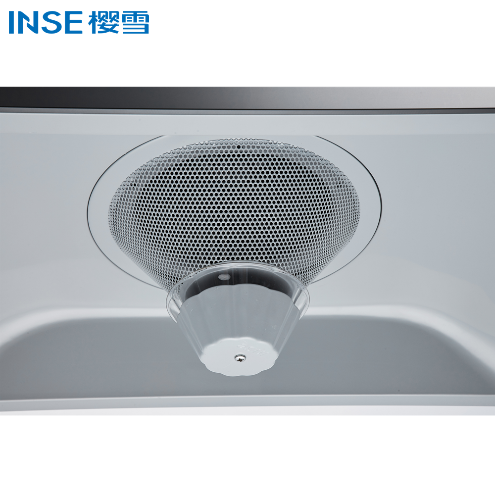 Kitchen Range Hood with Black Glass Panel