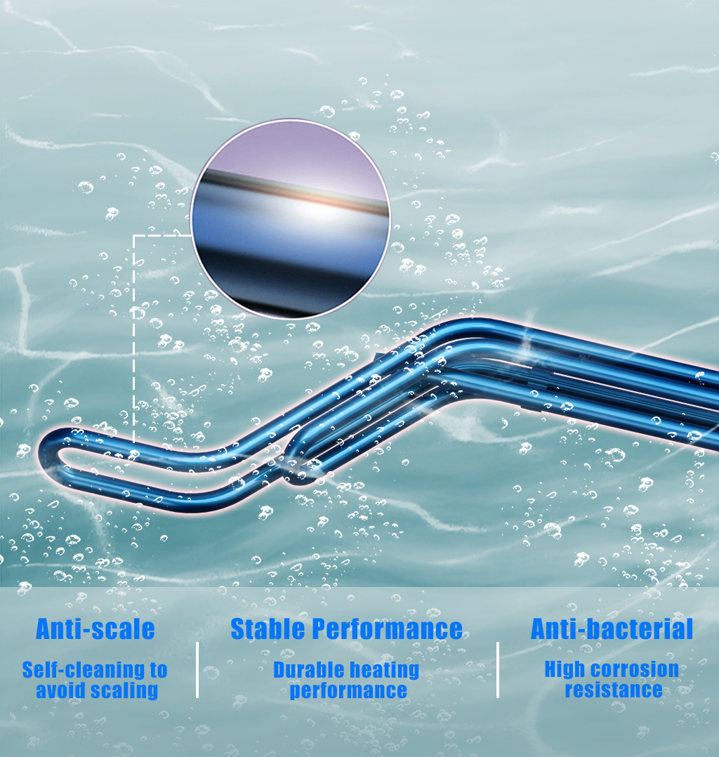 High-performance anti-scale heating element