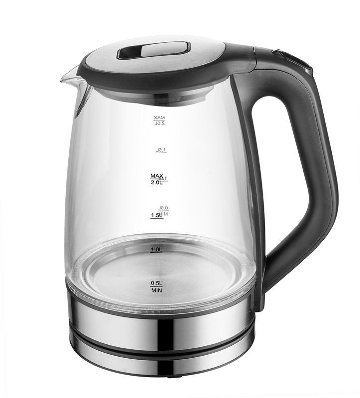 2.0L Stainless Steel Electric Kettle with Glass Body