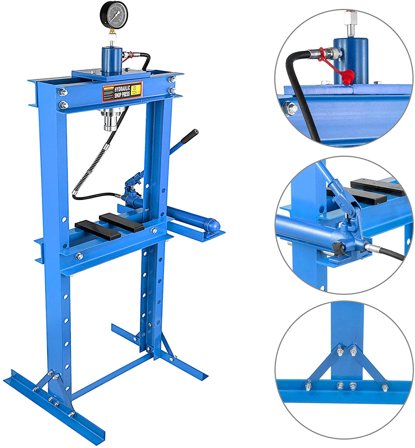 20T hydraulic shop press with hand pump - Image 2