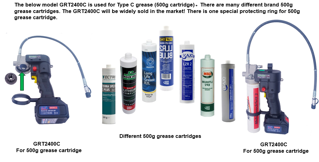Type C 500g grease cartridge support