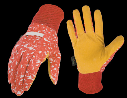 Floral Print Gardening Gloves with Knit Cuff