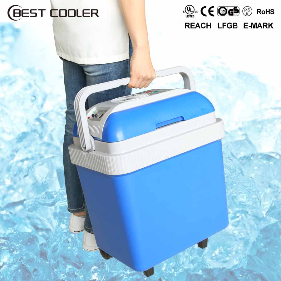 24L Portable Thermoelectric Car Cooler with Wheels