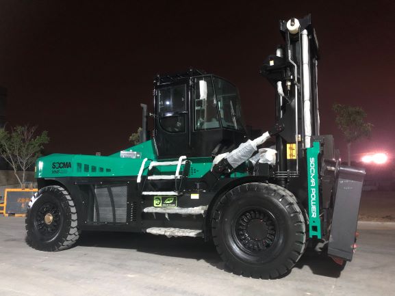 Forklift during operation