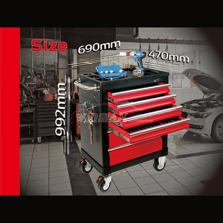 27in 6drawers Two-way open tool trolley - Image 2