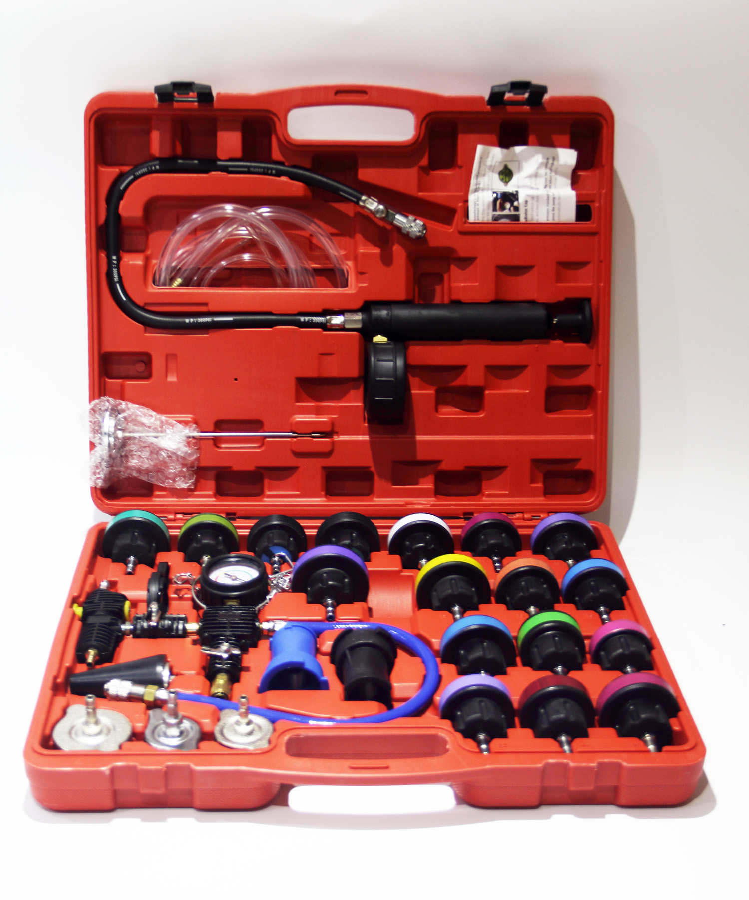 27pc Master Cooling Radiator Pressure Tester with Vacuum Purge and Refill Kit(Plastic) - Image 2