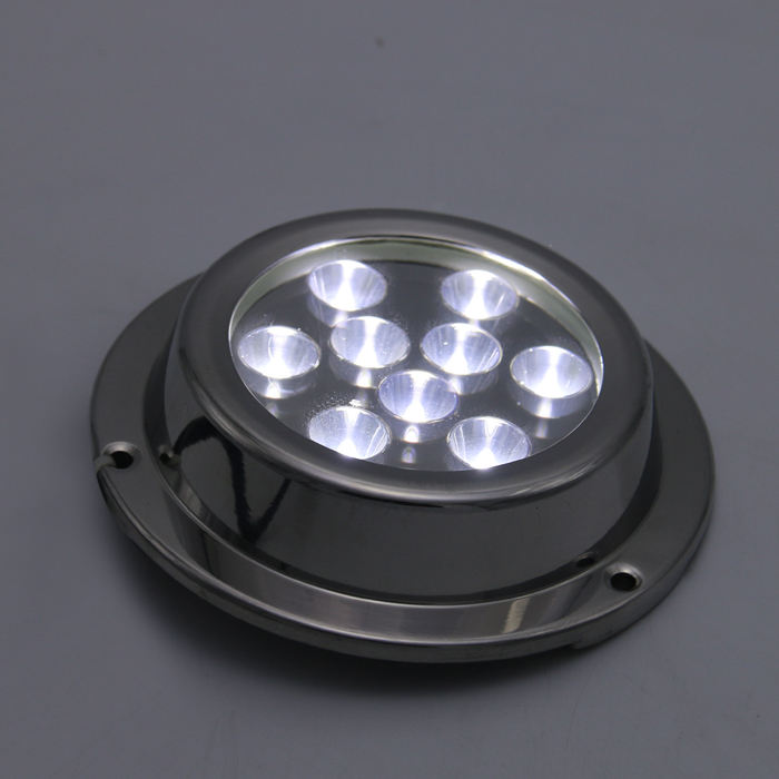 Underwater LED light turned on