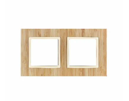 Two-gang bamboo wood switch cover