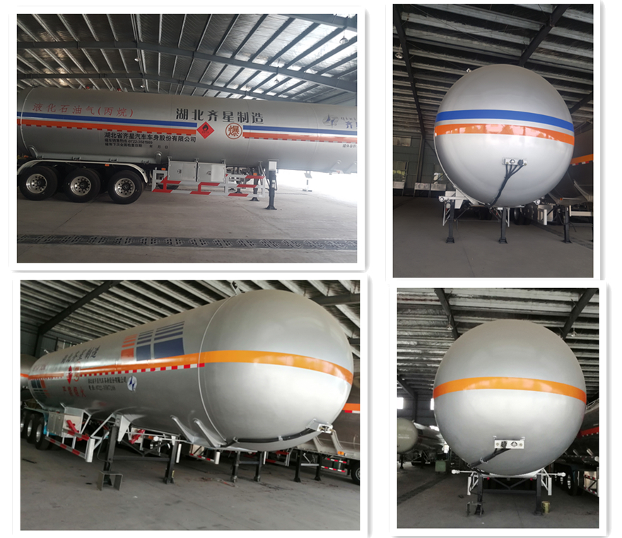 Side view of 55,000-liter LPG semi-trailer