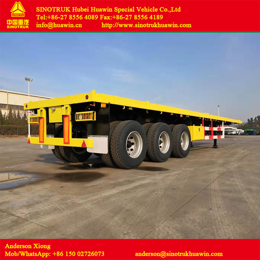 40FT Container Flatbed Semi-Trailer with 3 Axles
