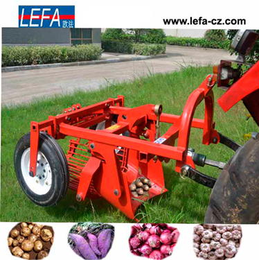PTO Tractor Potato Harvester in field operation