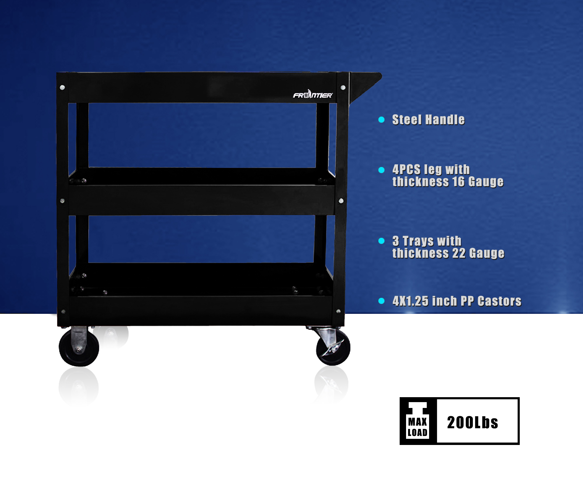Three-Tray Tool Cart