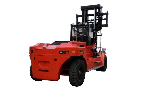 Heavy duty forklift in industrial setting