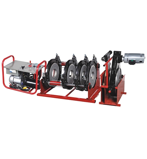 HDPE pipe welding machine in operation