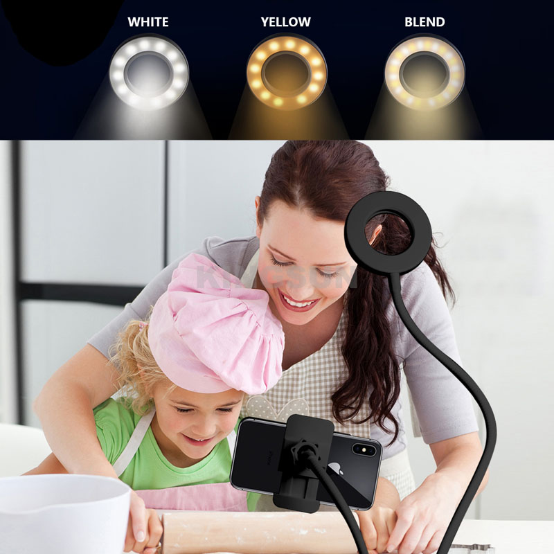 3.54-Inch LED Selfie Ring Light with Phone Holder