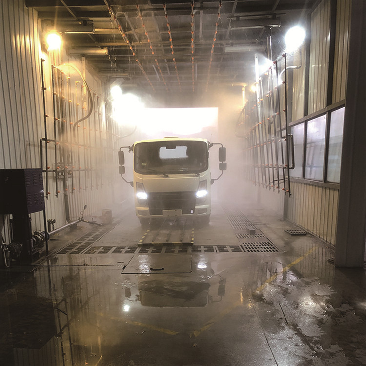 Electric truck undergoing rain and waterproof testing