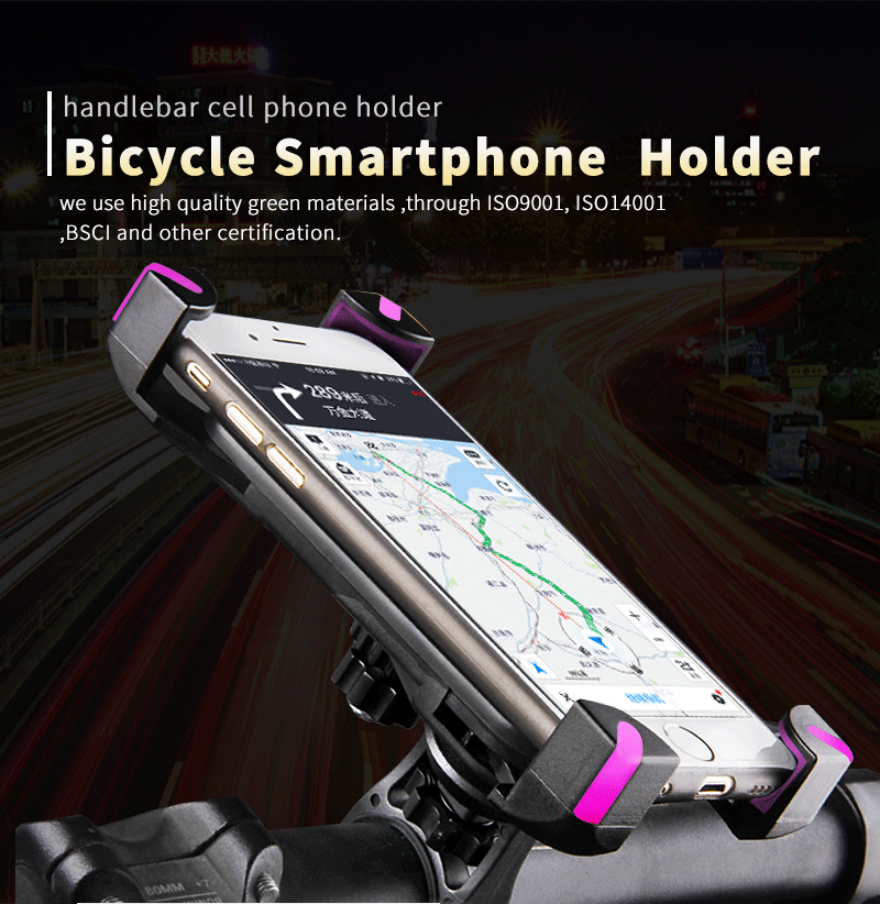 Smartphone mount installed on a bicycle handlebar