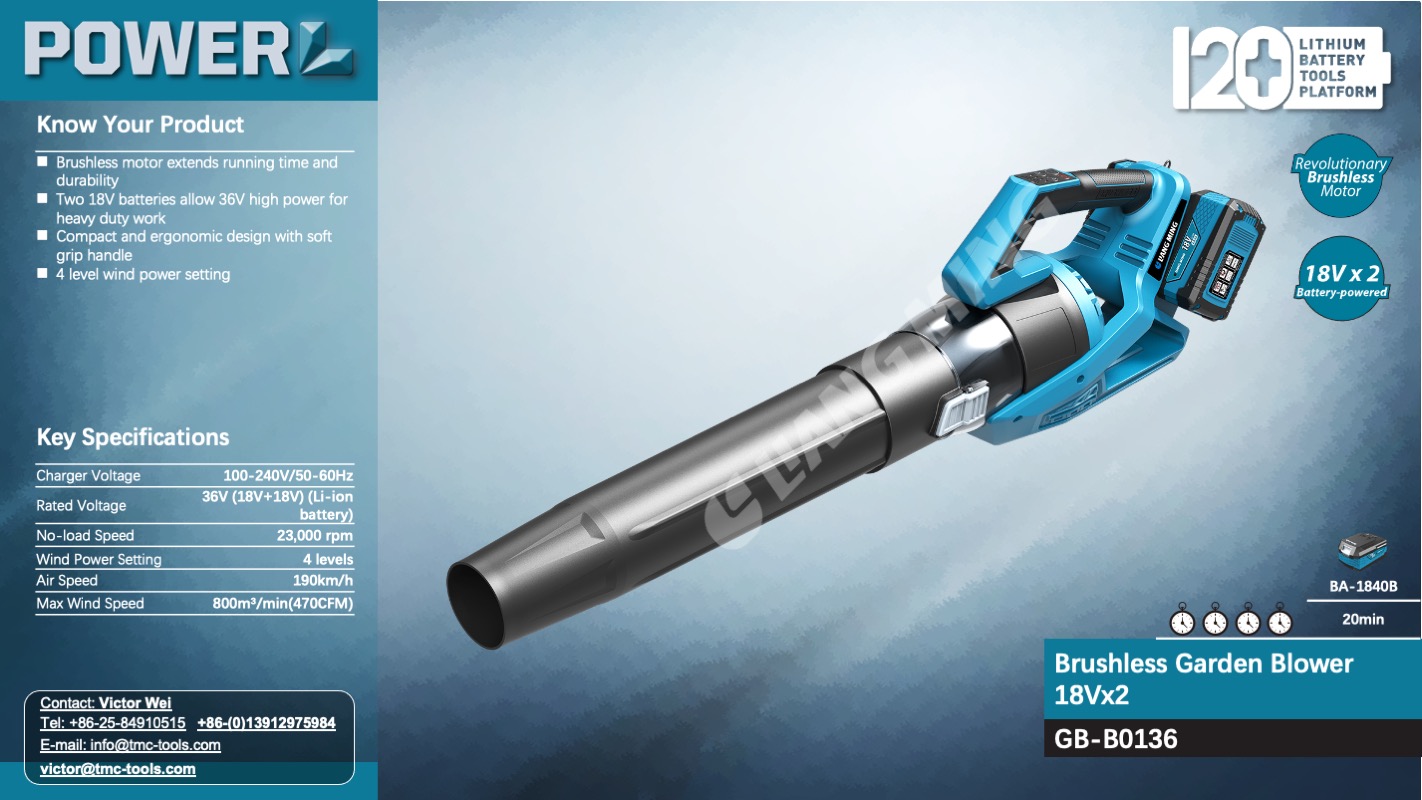 36V Cordless Brushless Garden Blower