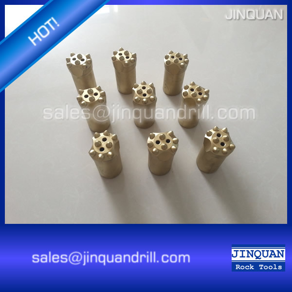 Assorted tapered button bits for rock drilling