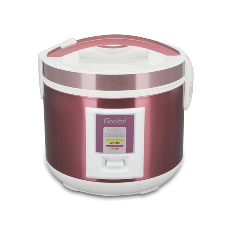 3L 500W color stainless steel body rice cooker nonstick coated pot with spoon and measuring cup - Image 2