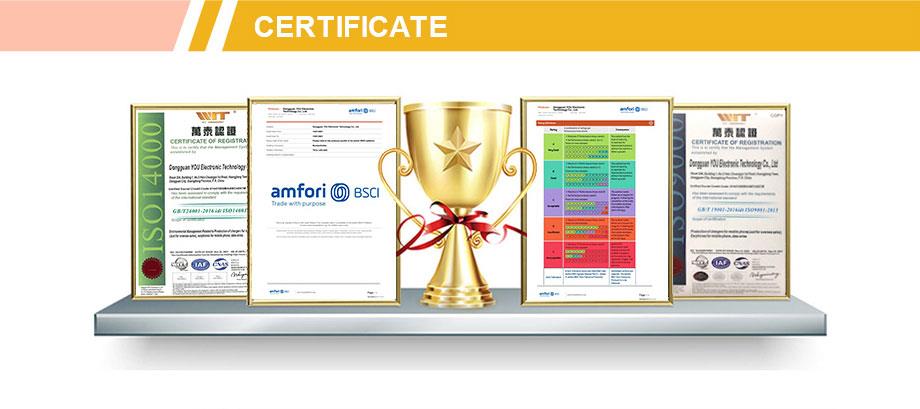 ISO and BSCI certification documents