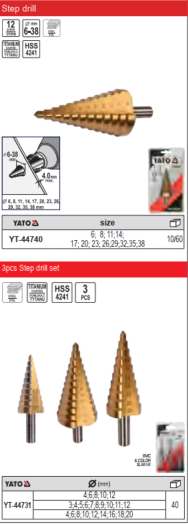High-Speed Steel Step Drill Bit Set